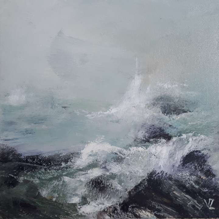 Aguamarina, óleo sobre lienzo 40x40 cm