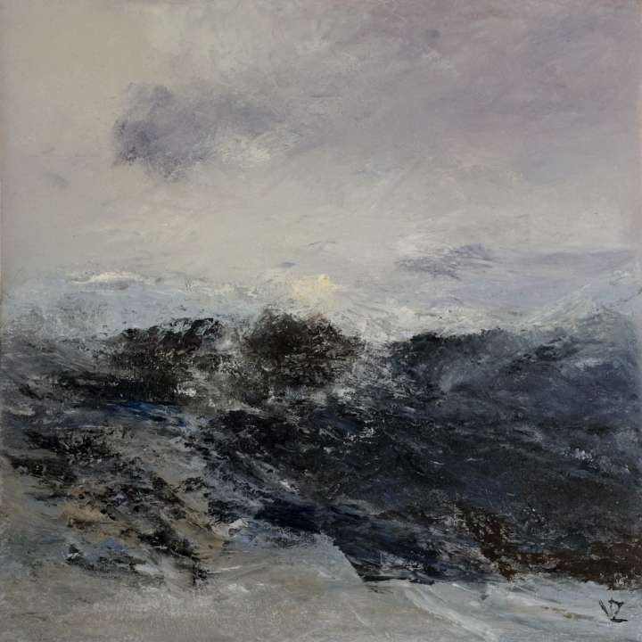 Basalto y sal, óleo sobre lienzo 60x60 cm