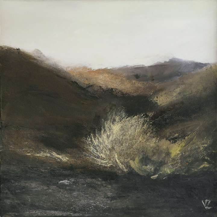 Huella en la ceniza, óleo sobre lienzo 50x50 cm